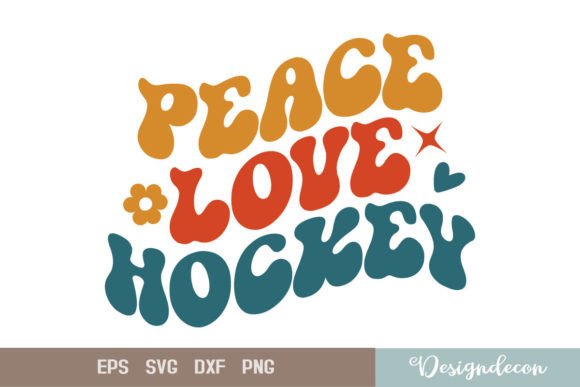 Download Peace Love Hockey Retro Sublimation SVG - Retro Collection