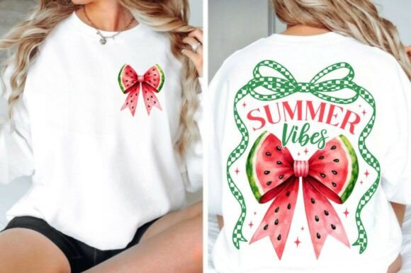 Download Retro Summer Vibes PNG, Watermelon Bow - Retro Collection