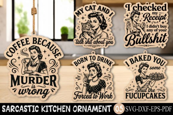 Download Funny Retro Housewife Laser Cut File - Retro Collection