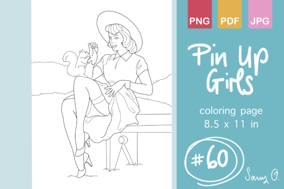 Download Retro Pin Up Girls for KDP Coloring Book - Retro Collection
