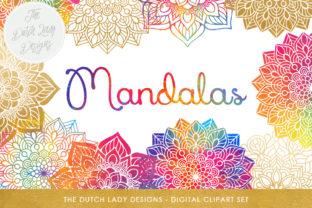 Download Mandala Clipart Set - Rainbow & Gold - Indian, Thai, Yoga, Holistic Circles - Colorful Mandalas - Mandala clipart Collection