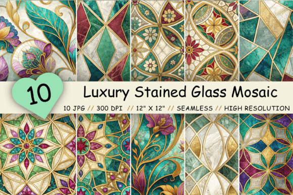 Download Luxury Stained Glass Mosaic Seamless - Mosaic Collection
