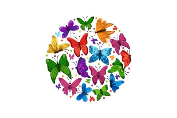 Download Circular Pattern with Colorful Butterfli - Circular pattern Collection